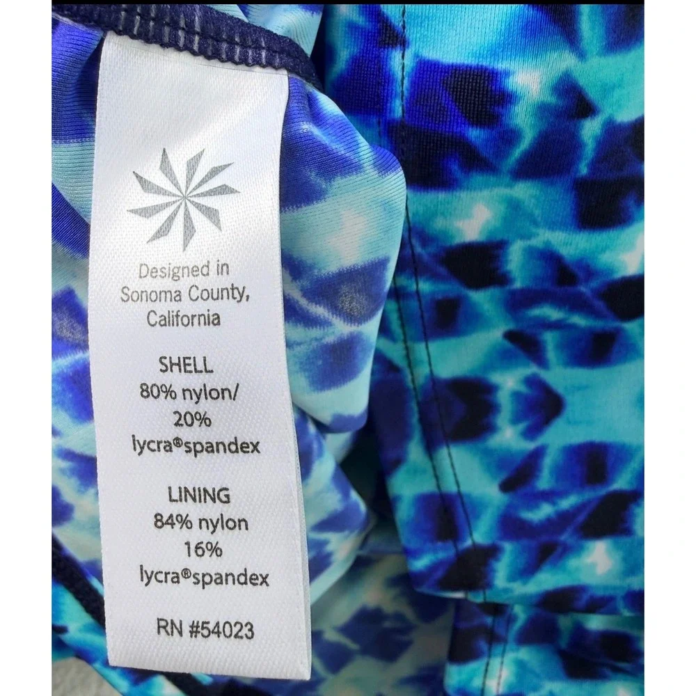 Athleta Tara Halter Tankini Swim Top Blue Tie Dye 34 B/C Tall 213115 NWT - Picture 8 of 9
